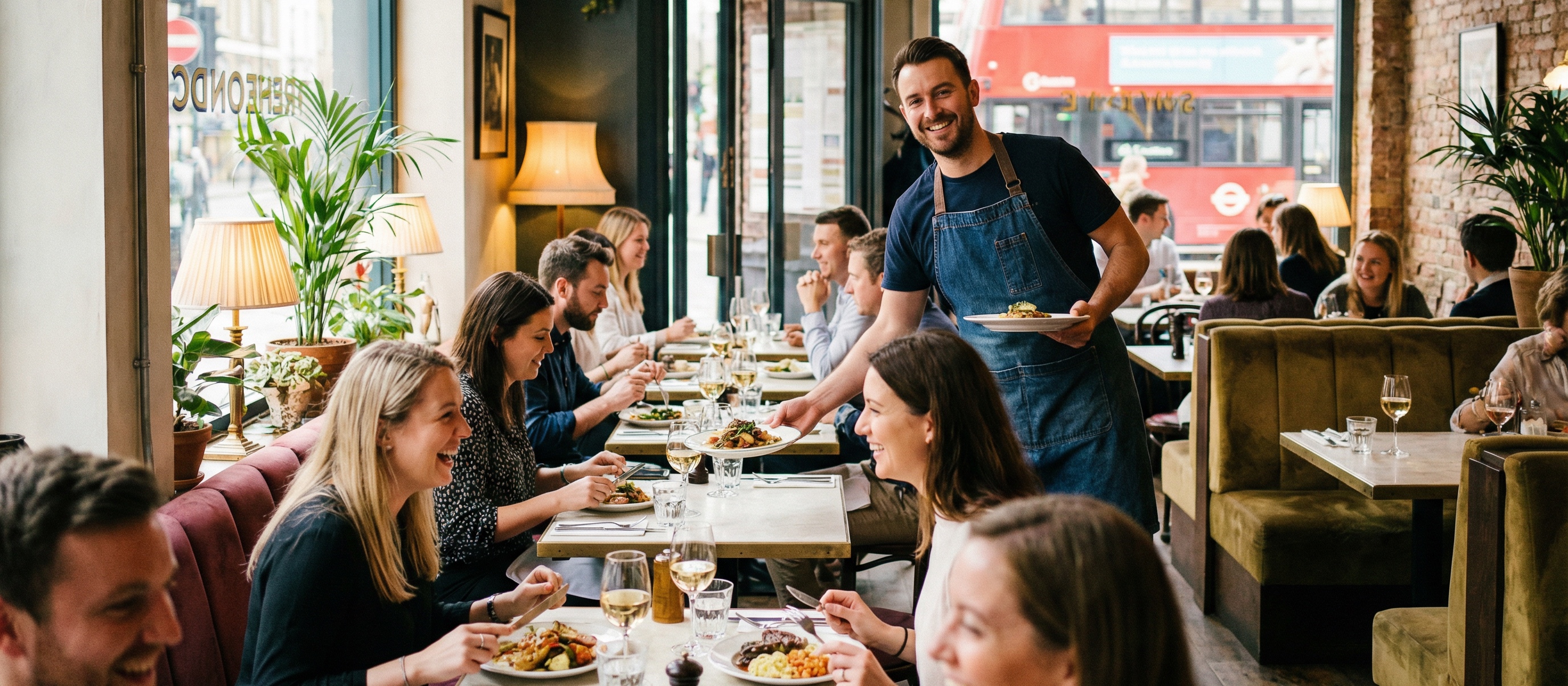 Venue service with diners enjoying their meal